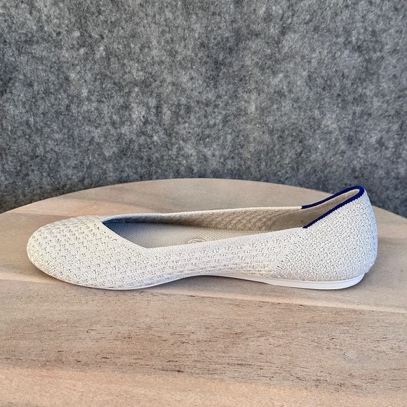 Rothy's The Flat Women's Size 8 US Salt Honeycomb Round Toe Slip On Shoes - Picture 6 of 14